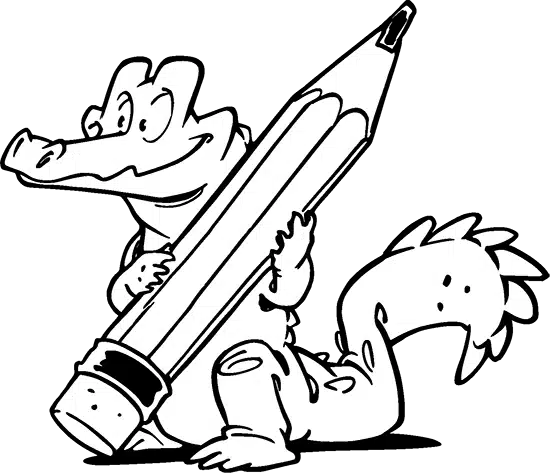 guillaume mazurage crocodile crayon 2 noir et blanc